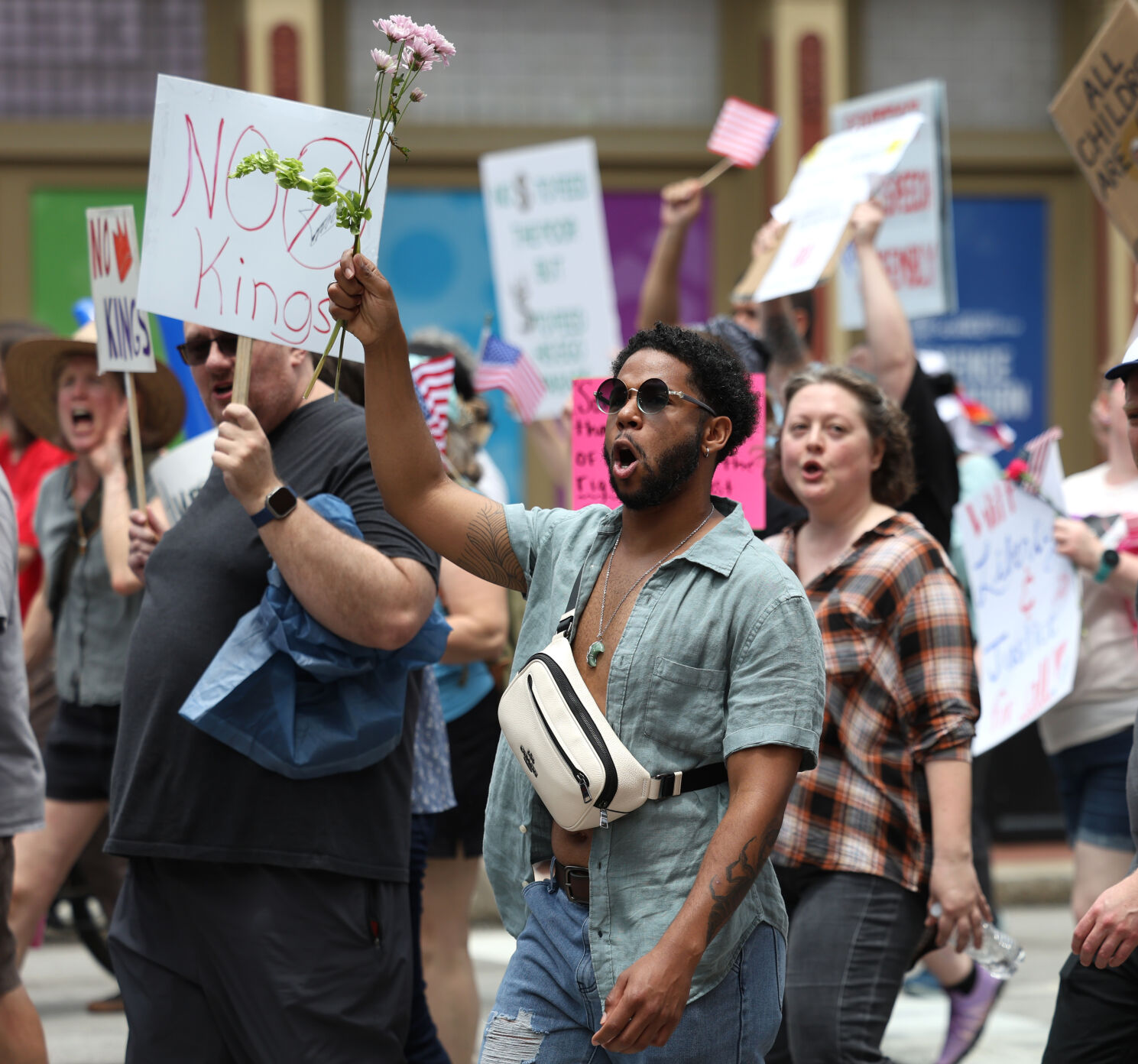 People cheer on Main Street.JPG